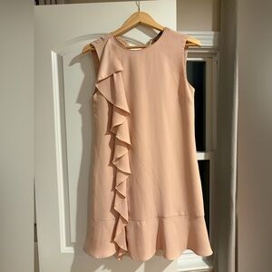 Elegant Sleeveless Ruffle Dress in Blush